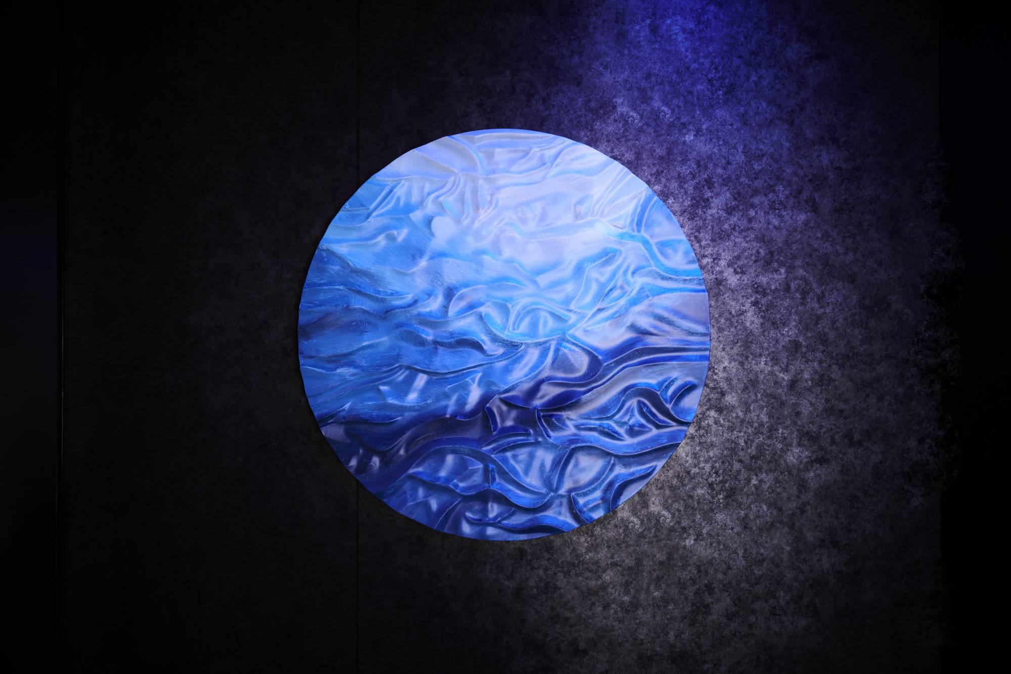 Entrance art inspired by shimmering water