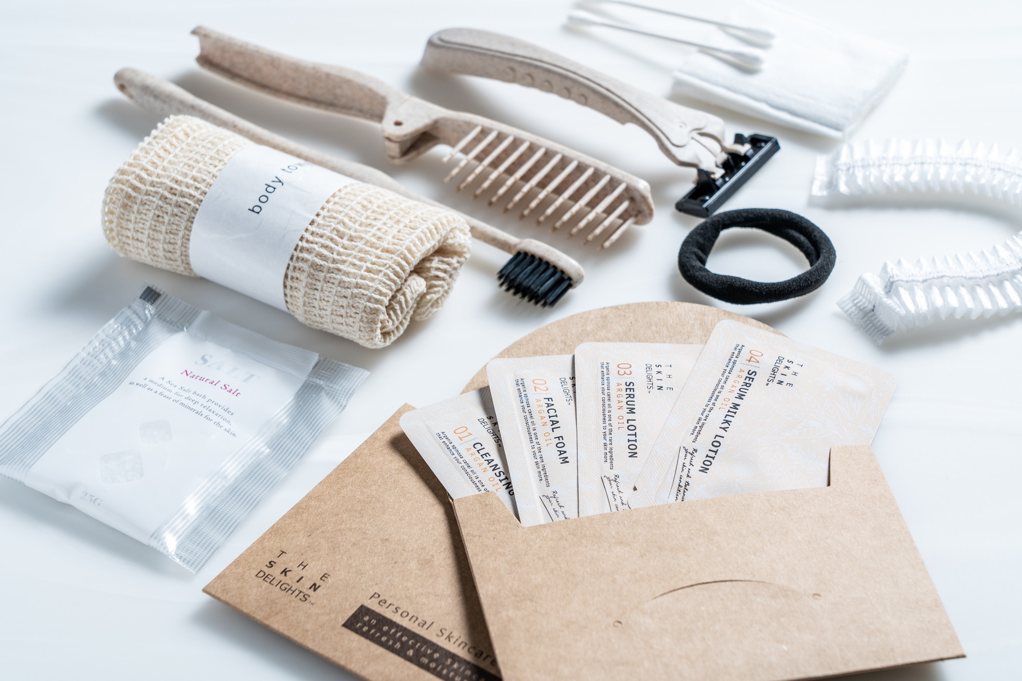 Skin care set and Amenities